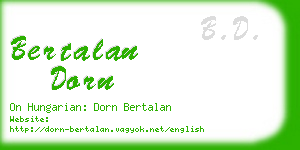 bertalan dorn business card